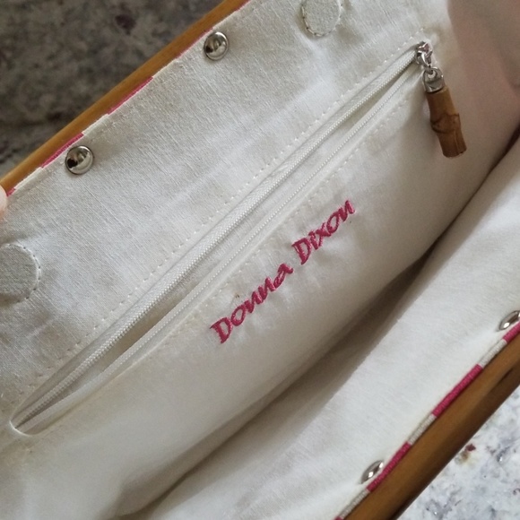 Hot pinkwhite Donna Dixon Clutch purse - Picture 4 of 7